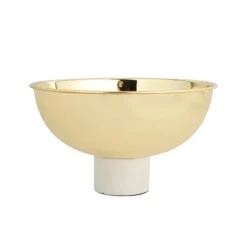 Online GB2247 Gold Bowl on White Stone Base - cozylivehome.com | we sell a wide range of comfortable household items Giftware