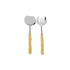 Clearance GCT2123 Set of 2 Salad Servers with Gold Twisted Handles - cozylivehome.com | we sell a wide range of comfortable household items Giftware