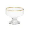 Best GDG2973W White Dessert Cups with Clear Stem and Gold Rim - cozylivehome.com | we sell a wide range of comfortable household items Giftware