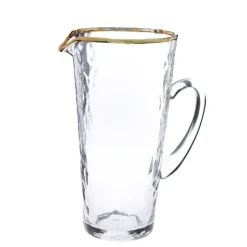 Best GJG1055 Pebble Glass Pitcher with Gold Rim with Handle - cozylivehome.com | we sell a wide range of comfortable household items Giftware