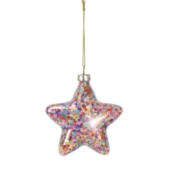 Best Sale Glass Star Ornament Filled w/ Sequins - cozylivehome.com | we sell a wide range of comfortable household items Ornament