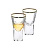 Outlet GLG1054 Pebble Glass Liquor Glasses with Gold Rim - cozylivehome.com | we sell a wide range of comfortable household items Giftware