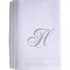 Outlet H - Cotton velour monogram towel - White - cozylivehome.com | we sell a wide range of comfortable household items Giftware