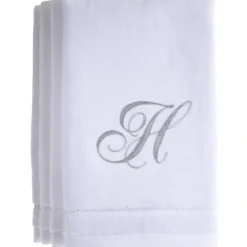 Outlet H - Cotton velour monogram towel - White - cozylivehome.com | we sell a wide range of comfortable household items Giftware