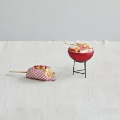 Outlet Hand-Painted Glass & Metal Grill Ornament w/ Glitter - cozylivehome.com | we sell a wide range of comfortable household items Ornament