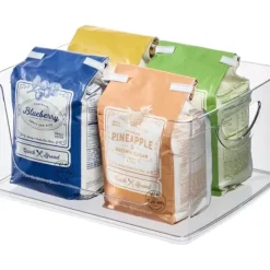 iDesign Recycled Plastic Stackable Open Front Cabinet and Pantry Storage Bin with Integrated Handles – 8” x 10” x 5”, Clear Bin - cozylivehome.com | we sell a wide range of comfortable household items^ Shop All