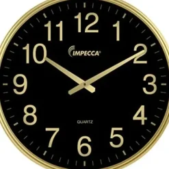 IMPECCA 18" WALL CLOCK 2-HAND GOLD/BLACK - cozylivehome.com | we sell a wide range of comfortable household items^ Shop All