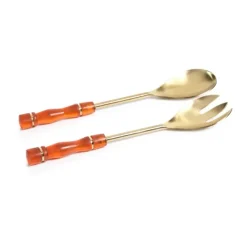 Online IN-6333 Resin and Gold Metal Server Set- Orange - cozylivehome.com | we sell a wide range of comfortable household items Giftware