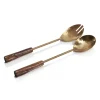 Hot IN-7317 SET/2 HAMMERED GOLD SALAD SERVER W/ WOODEN HANDLE - cozylivehome.com | we sell a wide range of comfortable household items Giftware