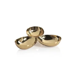 Shop IN-7991 Triple Nut Bowl - Polished Gold - cozylivehome.com | we sell a wide range of comfortable household items Giftware