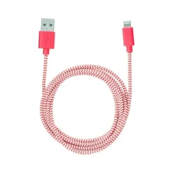 iPhone Lightning Red Cotton Braided Charging Cable - cozylivehome.com | we sell a wide range of comfortable household items^ Shop All