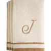 Store J - Cotton velour monogram towel - Ivory - cozylivehome.com | we sell a wide range of comfortable household items Giftware