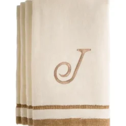 Store J - Cotton velour monogram towel - Ivory - cozylivehome.com | we sell a wide range of comfortable household items Giftware