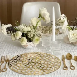 J-CP1-GD Lucite & Laser Cut Chargers 4pk - cozylivehome.com | we sell a wide range of comfortable household items^ Shop All