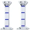 J-CSCH-25-BL Set of 2 Crystal Candlesticks Blue Square - cozylivehome.com | we sell a wide range of comfortable household items^ Shop All