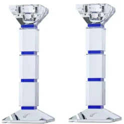 J-CSCH-25-BL Set of 2 Crystal Candlesticks Blue Square - cozylivehome.com | we sell a wide range of comfortable household items^ Shop All