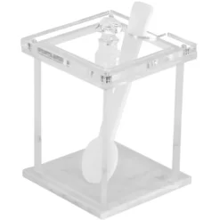 J-HDSQL-WM Lucite Square Honey Dish White Marble - cozylivehome.com | we sell a wide range of comfortable household items^ Shop All
