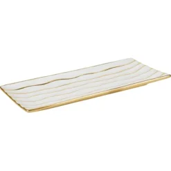 Cheap J-PTR-WHT/GD Porcelain Rectangular Tray Wht - cozylivehome.com | we sell a wide range of comfortable household items Giftware