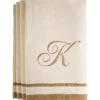 New K - Cotton velour monogram towel - Ivory - cozylivehome.com | we sell a wide range of comfortable household items Giftware