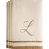 Outlet L - Cotton velour monogram towel - Ivory - cozylivehome.com | we sell a wide range of comfortable household items Giftware