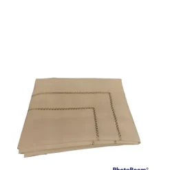 3LINEHEMKK LN3-60X95 GOLD DOUBLE STITCHED LINE LINEN LOOK SPILL PROOF TABLECLOTH 60X95 - cozylivehome.com | we sell a wide range of comfortable household items^ Shop All