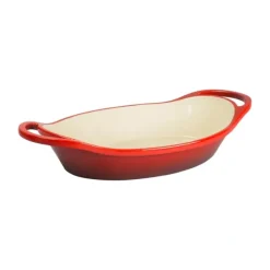 LODGE ENAMELED CAST IRON OVAL SERVER 2 QT RED - cozylivehome.com | we sell a wide range of comfortable household items^ Shop All
