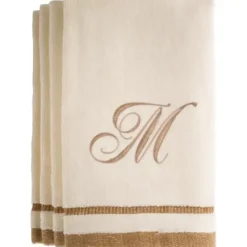 Hot M - Cotton velour monogram towel - Ivory - cozylivehome.com | we sell a wide range of comfortable household items Giftware