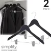 Flash Sale 3085-MATTEBLACK HANGERS 2PK SUIT MATTEBLACK - cozylivehome.com | we sell a wide range of comfortable household items Housewares