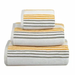 Fashion Merlin Mustard & Grey Stripe Towels - cozylivehome.com | we sell a wide range of comfortable household items Shop All