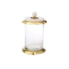 New MGJ873 Large Glass Canister with Marble and Gold Lid - 4.75" D x 8.25" H - cozylivehome.com | we sell a wide range of comfortable household items Giftware
