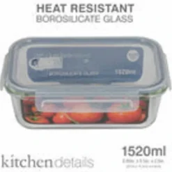 1520ml Vented Rectangle pp lid High Borosilicate glass food container (FDA) - 1520 ML - cozylivehome.com | we sell a wide range of comfortable household items^ Shop All