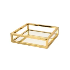 Best Sale MNH9G Mirror napkin Holder- Gold- 8x8x2 - cozylivehome.com | we sell a wide range of comfortable household items Shop All