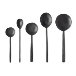 Online Noir Ebonized Wood Spoon Set-5 - cozylivehome.com | we sell a wide range of comfortable household items Shop All