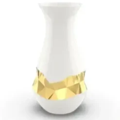Store ORO-VAOS-90G Talianna Oro Vase, White & Gold - cozylivehome.com | we sell a wide range of comfortable household items Giftware