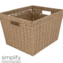 New Paper Rope Dutch Weave - Med Storage Basket W.handle 12x10x8 - cozylivehome.com | we sell a wide range of comfortable household items Shop All