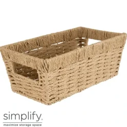 Online Paper Rope Dutch Weave - Small Shelf Storage Basket W.handle - 11.4x6.5x4.5 - cozylivehome.com | we sell a wide range of comfortable household items Shop All