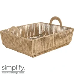 Store Paper Rope Vertical Weave Shelf Storage Basket W. Round Handles - 15x13x5 - cozylivehome.com | we sell a wide range of comfortable household items Shop All