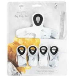 5pc Signature Bag Clips - White Marble (1 large + 4 small) - cozylivehome.com | we sell a wide range of comfortable household items^ Shop All