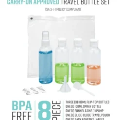 8PC TRAVEL BOTTLE & BAG SET 3.4OZ/100ML (TSA approved) - cozylivehome.com | we sell a wide range of comfortable household items^ Shop All