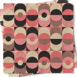 Best Sale Pink & Black Mid Century, Circle Oval Cocktail Napkin - cozylivehome.com | we sell a wide range of comfortable household items Shop All