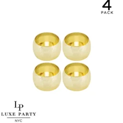 4Pk Gold Debossed Stripe Metal Napkin Ring - cozylivehome.com | we sell a wide range of comfortable household items^ Shop All