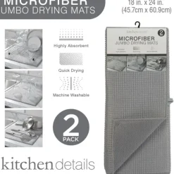 Discount 2PK JUMBO 18X24" MICROFIBER DRYING MAT- GREY - cozylivehome.com | we sell a wide range of comfortable household items Housewares