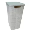 Flash Sale Plastic Rattan Laundry Basket with Lid-Beige - cozylivehome.com | we sell a wide range of comfortable household items Housewares