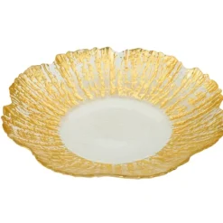 Cheap Plate w Gold-Scalloped-Flower Shaped 9"D - cozylivehome.com | we sell a wide range of comfortable household items Giftware