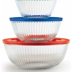 Store PYREX 6pc SCULPTURED BOWL SET- COVERED-1.3 qt, 2.3 qt, 4.5 qt - cozylivehome.com | we sell a wide range of comfortable household items Housewares