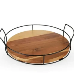 Online ROUND ACACIA COCKTAIL TRAY - cozylivehome.com | we sell a wide range of comfortable household items Shop All