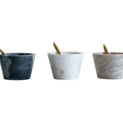 Flash Sale Round Marble Bowl w/ Brass Spoon 3" - cozylivehome.com | we sell a wide range of comfortable household items Shop All