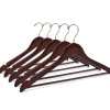 Clearance Semi Curved Wooden Hangers, 17.5" Walnut-Gold Pack-5 - cozylivehome.com | we sell a wide range of comfortable household items Shop All