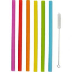 Fashion SILICONE SMOOTHIE STRAWS 10" SET OF 6 - cozylivehome.com | we sell a wide range of comfortable household items Shop All