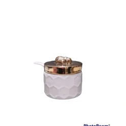 Shop Small Honeycomb White & Gold Honey Jar - cozylivehome.com | we sell a wide range of comfortable household items Shop All